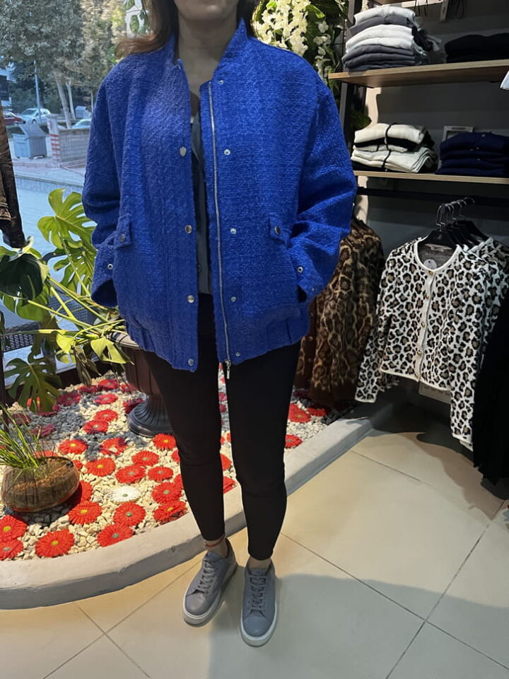 Saks Mavi Bomber Ceket