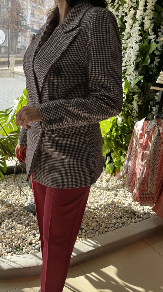 Kruvaze Pötikare Bordo Lacivert Beyaz Blazer Ceket