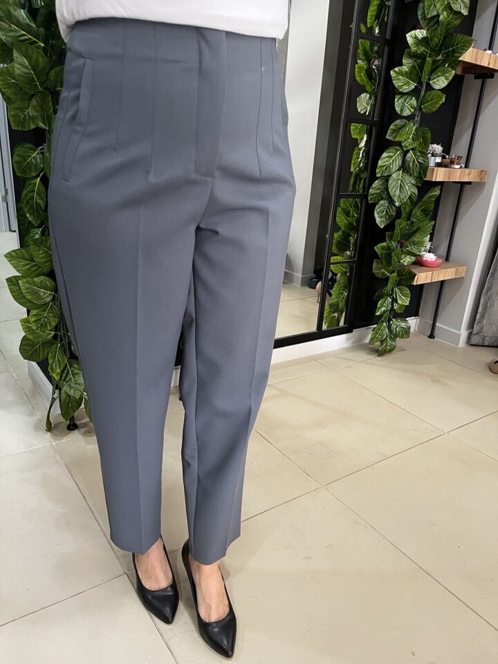 Pensli Koyu Gri Havuç Pantolon