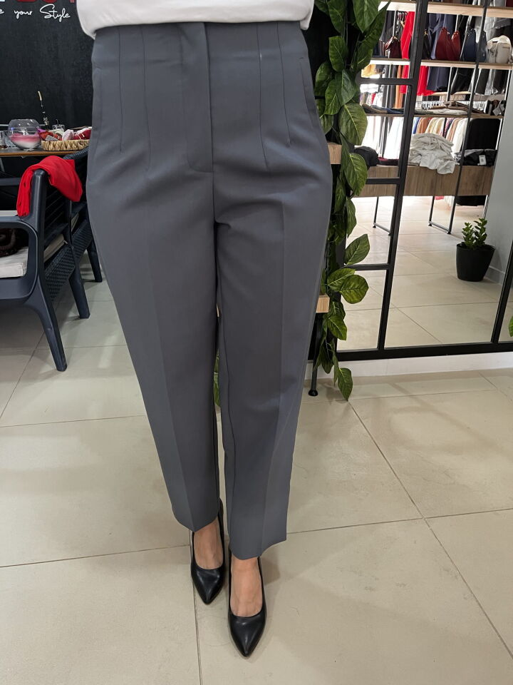 Pensli Koyu Gri Havuç Pantolon