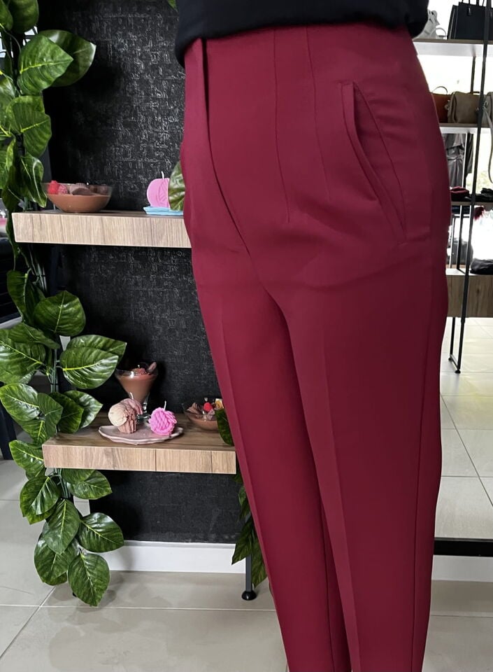 Pensli Bordo Havuç Pantolon